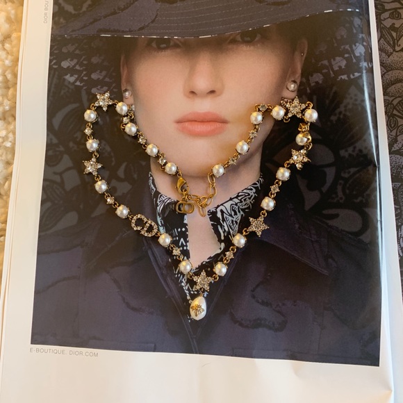 Dior Jewelry - Dior Gold Antique Pearl Bee & Star Choker Necklace